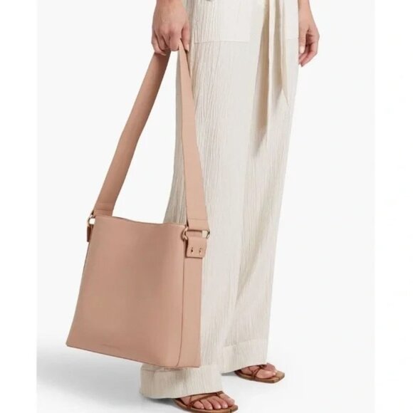 Simkhai Beige Biscotti Britt Wide Macrame Interchangeable Strap Leather Tote Bag - Picture 2 of 12